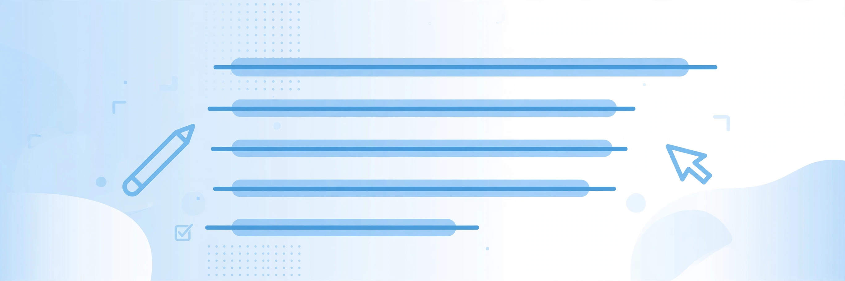 Text with strikethrough lines crossing it out